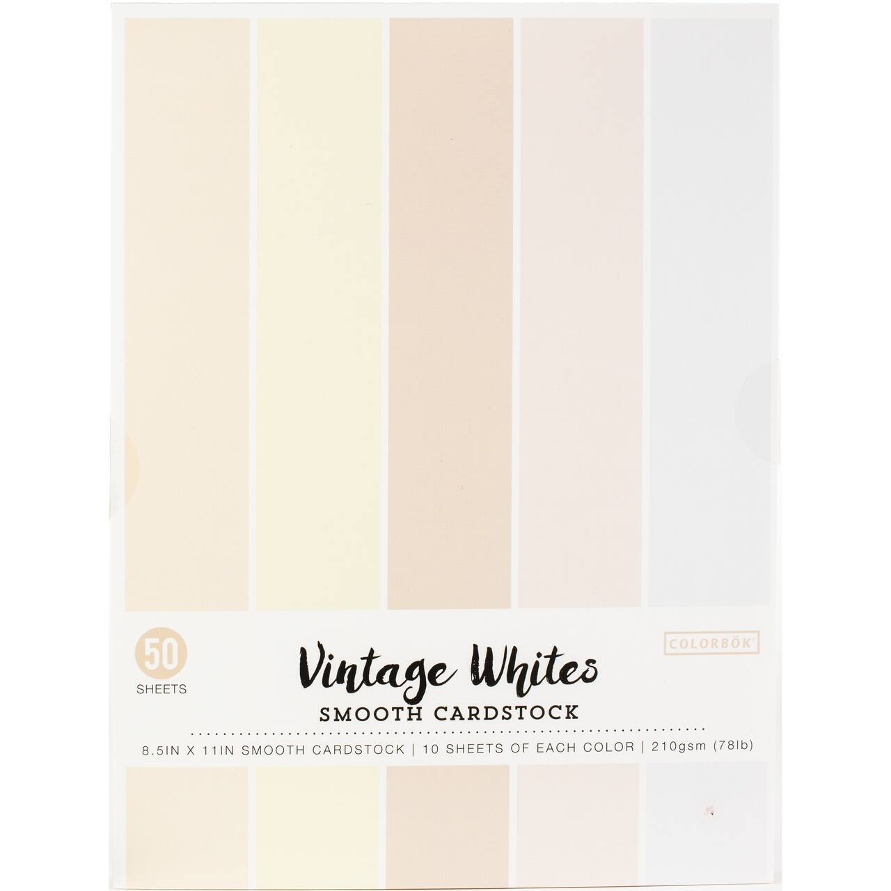 Colorbok® 8.5" x 11" Vintage Whites Cardstock, 50 Sheets